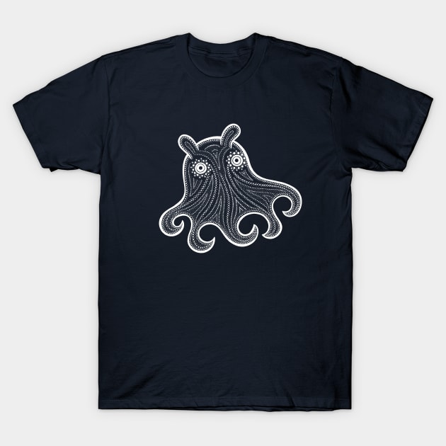 Flapjack or Dumbo Octopus Ink Art - on dark colors T-Shirt by Green Paladin